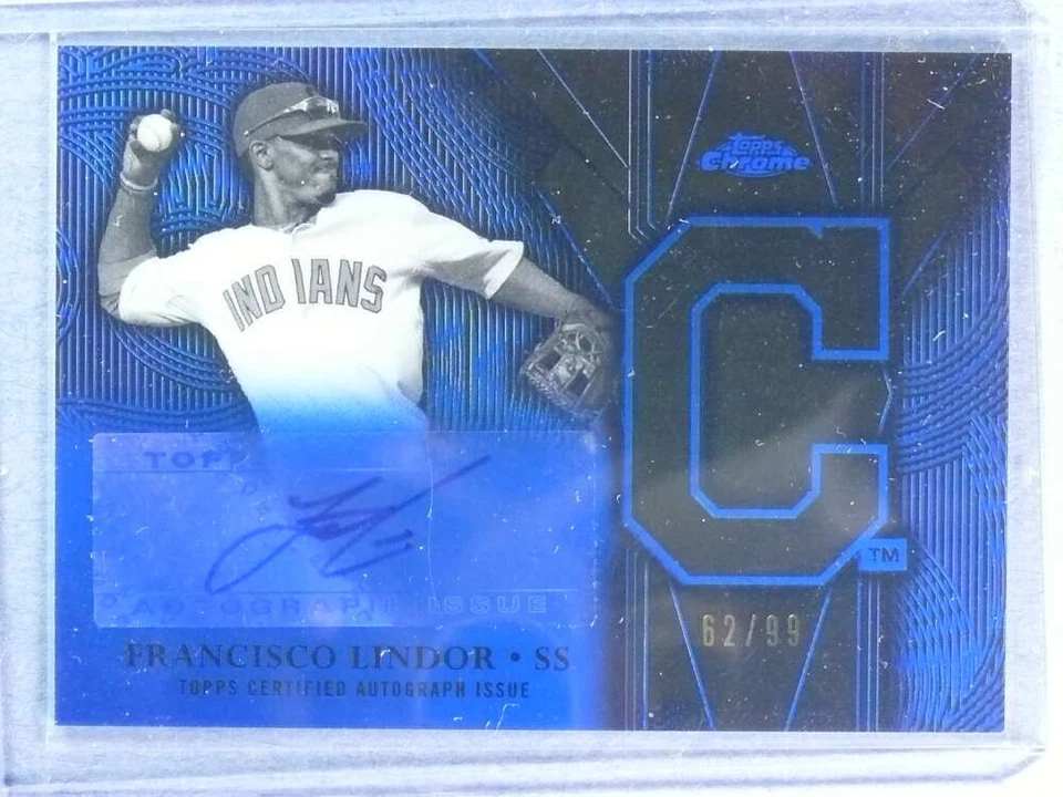 2016 Topps Chrome Team Logos Francisco Lindor Autograph Auto #62/99 #TLAFL - Image 1 of 1