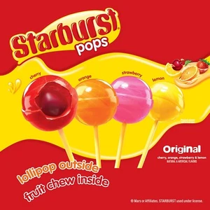 Starburst Pops Candy Lollipops 72 piezas Original Fruit Chew Pops - Imagen 1 de 5