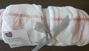 Parents Choice Pink & White Plaid Sherpa 30"x40" Baby security Blanket NWT lovey - Picture 1 of 6