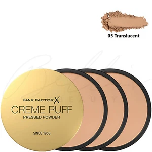 MAX FACTOR Creme Puff Radiant Skin Pressed Powder - 05 Translucent *PACK OF 3* - Picture 1 of 5