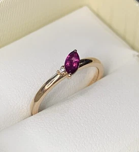 Toi et Moi Ring Michael Hill 10ct Rose Gold Ruby & Diamond Ring Size M / 6 - Picture 1 of 19