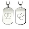LGBT Pride Necklace Pride Shack Necklace &ndash; LGBT Transgender Pride Symbol Pendant (Female Inside Male) &ndash; Sterling Silver Style Jewelry Pride Sectional Pendant