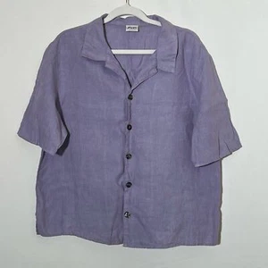 Top CP Shades Manga Corta Lino Abotonado Púrpura Mujer Talla M Orgánico Mínimo - Imagen 1 de 8