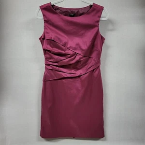 Vestido Vaina Ann Taylor Sin Mangas Mujer Pequeño 6P Rojo Ciruela Cintura Acanalada Carrera - Imagen 1 de 11