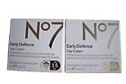2 X 50ML NO7 EARLY DEFENCE DAY CREAMS. NEW/OXED