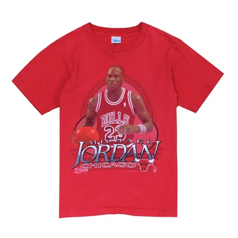 Vintage Chicago Bulls Michael Jordan Salem T-Shirt Size Medium Red 1990 90s NBA Cover