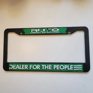 Dealer For The People Auto Credit Sales Black Green Plastic License Plate Frame - Picture 1 of 2