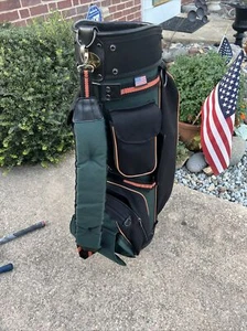 Golf Bag Bennington Cart 4 Divider Pockets Green Orange Black 4071 - Picture 1 of 10
