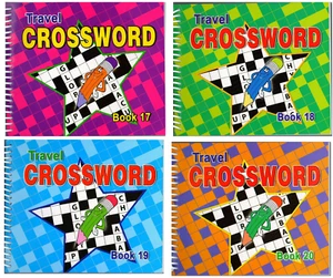 Set 4 x Crossword Puzzle Books A5 Spiral Bound 192 Pages Cross Word Game Puzzles - Picture 1 of 5