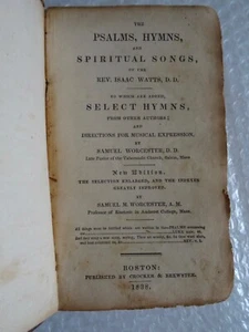 pSALMS HYMNS SPIRITUAL SONGS REV ISAAC WATTS 1838 ANTIQUE LEATHER BOOK neocurio - Picture 1 of 24