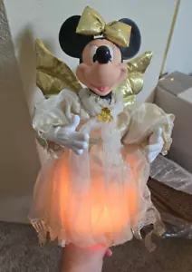 Animated Angel Minnie Mouse Christmas Figure Her Wings Move Tree Topper - Picture 1 of 10