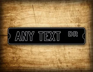 Personalisiertes schwarz-weiß jeder Text Straßenschild ""4x18" Neuheit Straßenschild - Bild 1 von 4