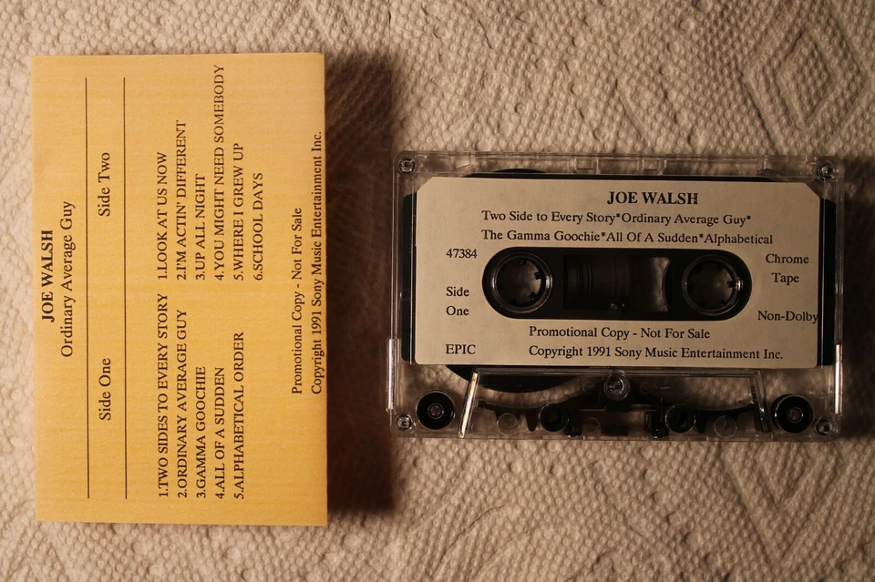 Joe Walsh Ordinary Average Guy US orig' promo cassette alternative EAGLES TESTED - Image 1 of 1