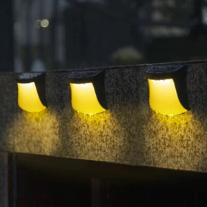 Solar Led Wall Light Dusk To Dawn Fence Lamp Waterproof Lights Cool White - Picture 1 of 9