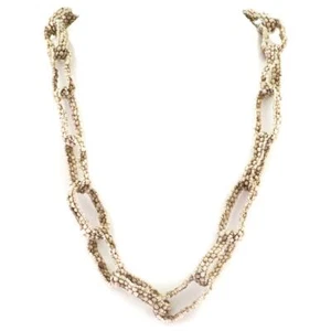 ¡Oferta! Genial collar enlazado con cuentas beige con cuentas a mano, 32" - Imagen 1 de 2