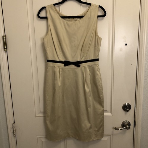 Abito tubino Kate Spade Lola seta cotone M midi fiocco schiena fit&flare senza maniche