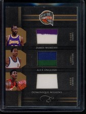 2011-12 PANINI ELITE BLACK BOX WORTHY ENGLISH WILKINS HOF TRIPLE PATCH 04/99