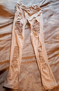 Giselle Elma Light Gray Activewear Pants Size Med Leggings Slits Women's - Imagen 1 de 4