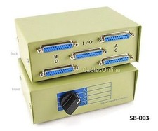DB25 4-Way ABCD Printer to PC Manual Rotary Switch Box CablesOnline SB-003
