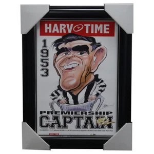 Lou Richards Collingwood 1953 Vfl Premiership Captain Harv Time L/e Print Framed - Picture 1 of 1