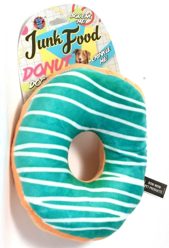 1 Count Bow Wow Pet Junk Food Donut Squeak And Crinkle Me Dog Toy - Image 1 of 1