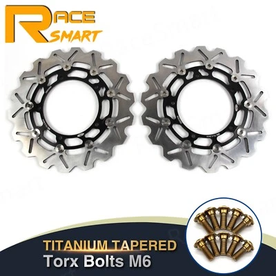 Rotores de disco de freno delantero + tornillos para Yamaha YZF R6 2003 2004 R6S 2006-2009 Foto 1 de 4