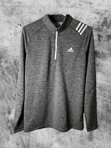 Camisa de Golf Adidas Talla Mediana 1/4 Cremallera Cuello Alto Manga Larga 100 Poliéster Gris - Imagen 1 de 5