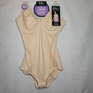 Bali Shapewear Bodysuit Shaper 36C DF1009 Minimizer Bra Lt Taupe Nude New w tags - Picture 1 of 7