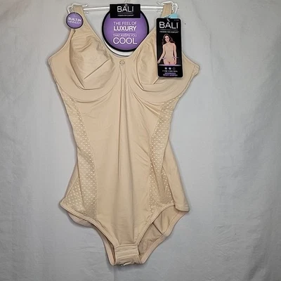 Bali Shapewear Bodysuit Shaper 36C DF1009 Minimizer Bra Lt Taupe Nude New w tags - Image 1 of 4