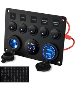 Pannello interruttore a bilanciere 12V 5 velocità per barca impermeabile nuovo/scatola aperta - Foto 1 di 9