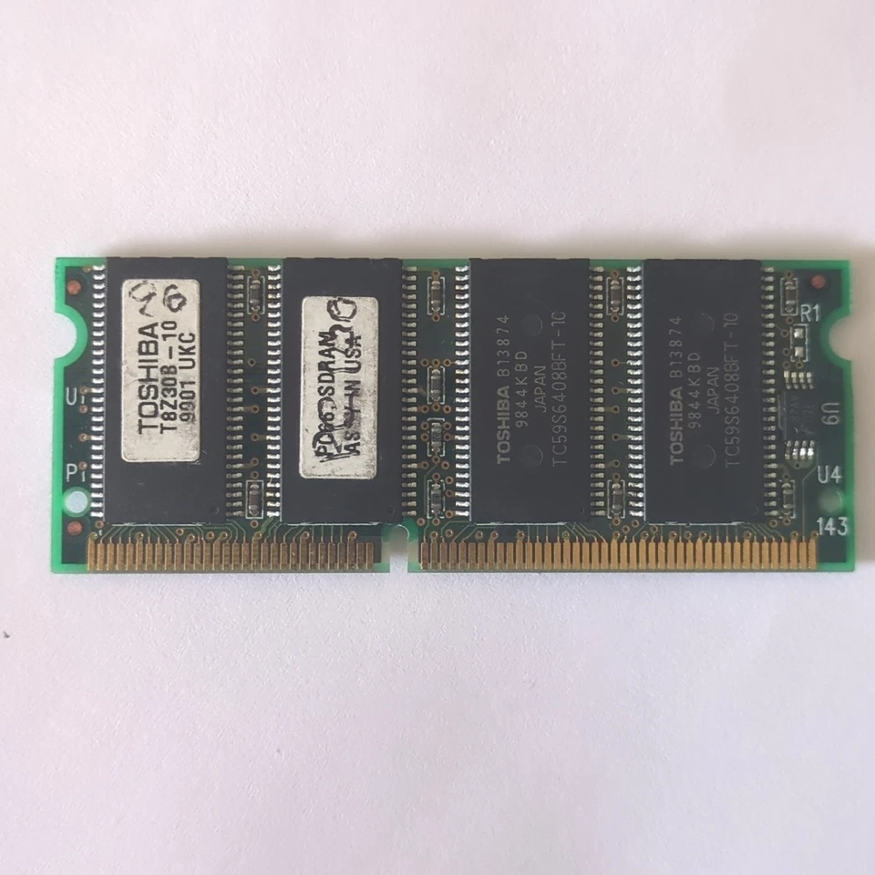 Toshiba PC66 SDRAM T8Z30B-10 9901 Laptop Computer PC RAM Memory Vintage Retro - Image 1 of 2