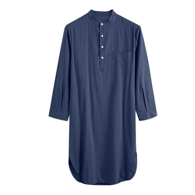 Camisón Kaftan Informal Hombre Batas Sólido Manga Larga Camisón Camisas Árabes Medio Oriente Foto 1 de 4