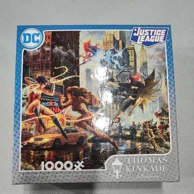 DC Justice League Thomas Kinkade 1000 Piece Puzzle 2019 Ceaco New Sealed - Image 1 of 3