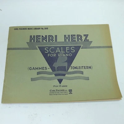Henri Herz Scales for Piano No. 320 Carl Fischer 1903 Practice Score - Image 1 of 4