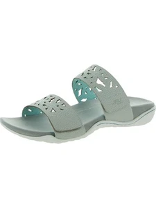 JBU SPORT Womens Gray Wildflower Round Toe Wedge Slide Sandals Shoes 9 M - Picture 1 of 6