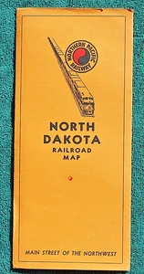 1948 Northern Pacific Railway Map North Dakota Railroad Jamestown Fargo Bismarck - Imagen 1 de 22