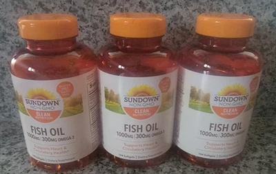 3 Sundown Fish Oil 1000 mg / 300 mg Omega 3 Heart and Circulatory  144 Softgel - Image 1 of 4