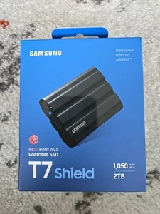Samsung T7 Shield SSD 2TB External Storage (MU-PE2T0S/AM), Black - Photo 1/9