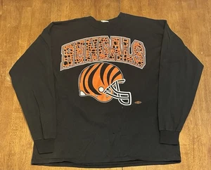 Vintage Cincinnati Bengals Long Sleeve Shirt XL ZBZ 90s Big Print - Picture 1 of 7