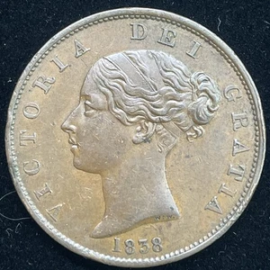 QUEEN VICTORIA HALF PENNY 1838 RARE HIGH GRADE COIN. - copper coin - Picture 1 of 6