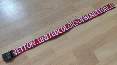 United Colors of Benetton Gürtel Belt Länge 76 cm rot mit Metallverschluß - Bild 1 von 4