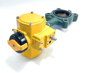 Emerson Field VALVE ACTUATOR QD0065.U00STACW w/ 3” ACTUATED BUTTERFLY VALVE *NOB - Picture 1 of 14