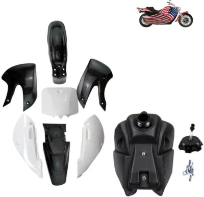  Kit de para-lama de plástico Kawasaki KLX110 KX65 + tanque de gasolina + tampa para Suzuki RM65 DRZ110 - Imagem 1 de 4