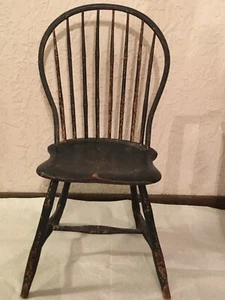 Rare Important Antique Original Patriotic Windsor Chair in Red, White & Blue!  - Picture 1 of 12