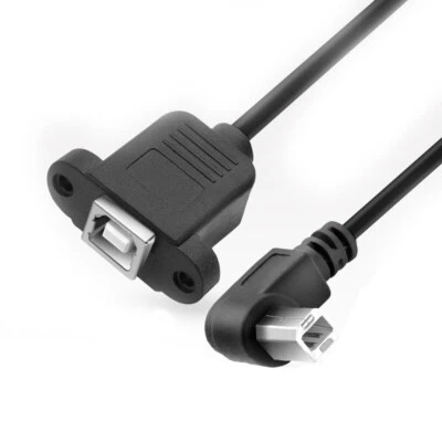USB 2.0 Type B Male to Female Printer Extension Cable With Panel Mount Angle - Image 1 of 3