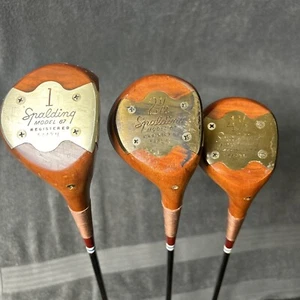 Spalding Persimmon Wood Set 1 2.5 4.5 Marilynn Smith Ladies Flex Steel RH - Picture 1 of 16