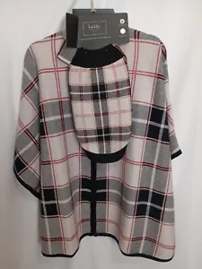 Nicole Miller Plaid Poncho Sz 01/1X With Coordinating Sz Sm Dog Sweater NWT - Picture 1 of 5