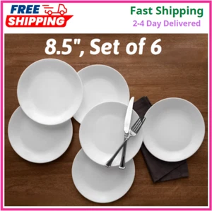 Corelle Classic Winter Frost White 8.5" Lunch Plate, Set of 6 - Picture 1 of 4