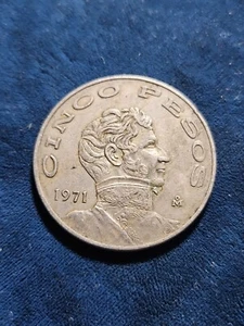 1971 Mexico Cinco Pesos 5 Pesos (KM.#472) - Picture 1 of 2