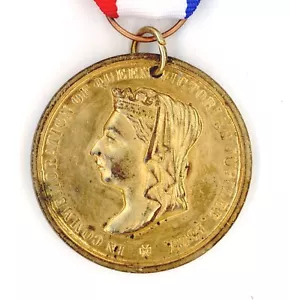 Queen Victoria Golden Jubilee medal medallion Burton On Trent Alderman E Wright - Picture 1 of 4